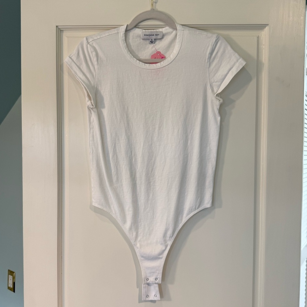 Something Navy Classic White Bodysuit